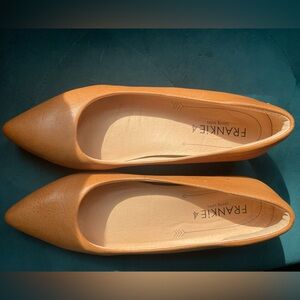 Tan Leather Flats with Cushioned Insole